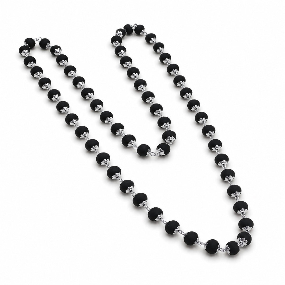 Silver Capped Karungali Mala